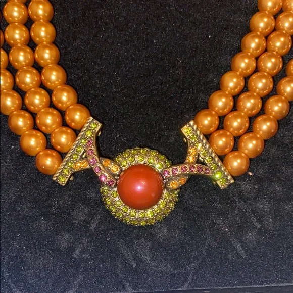 Heidi Daus Brown and Gold Multi-Strand Necklace - Picture 4 of 5